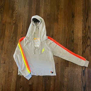 Aviator Nation rainbow stripe hoodie